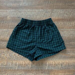 SHEIN Green and Blue Plaid Shorts